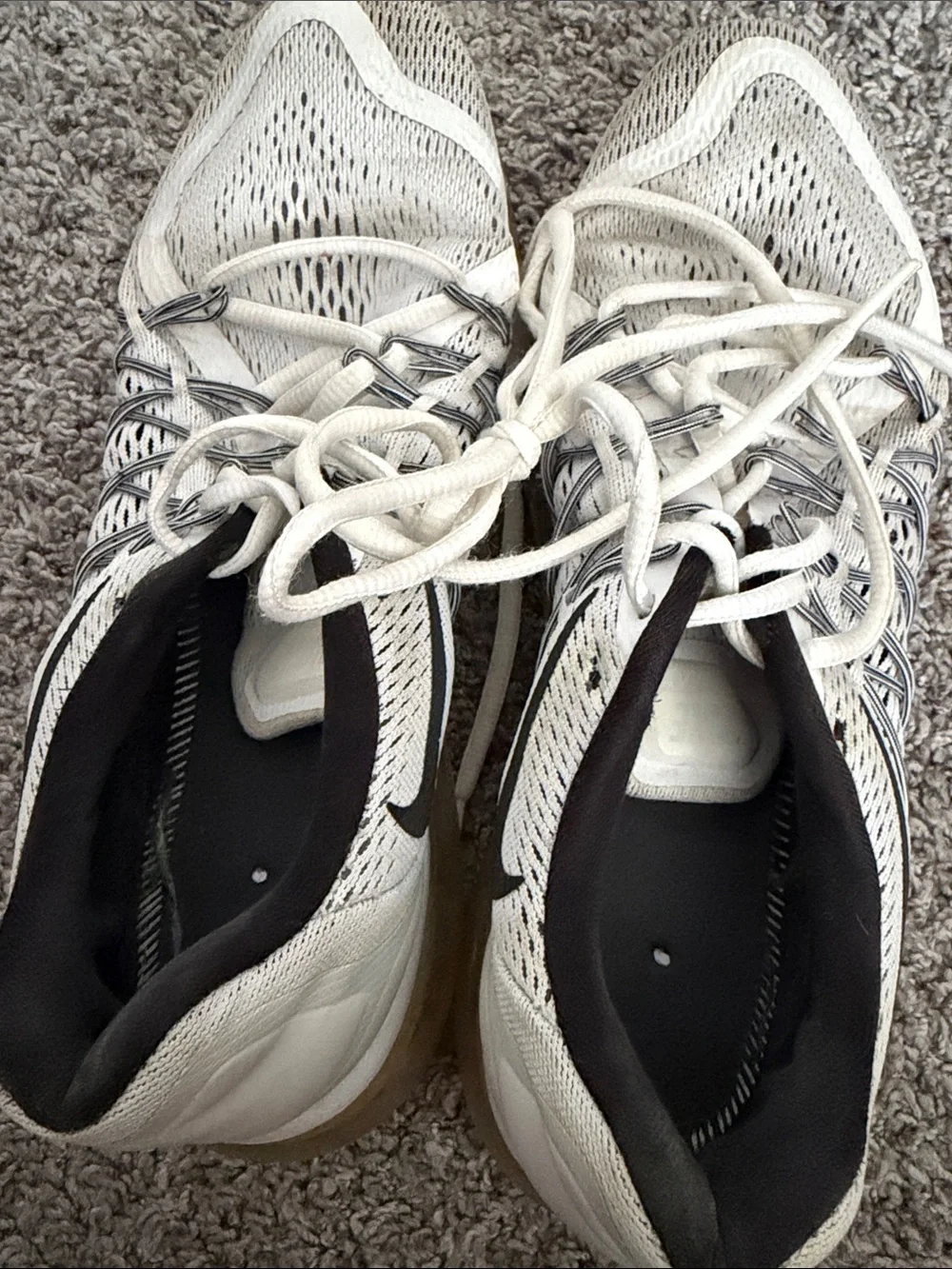 Nike Women’s White and Black Athletic Sneakers with Gum Outsole